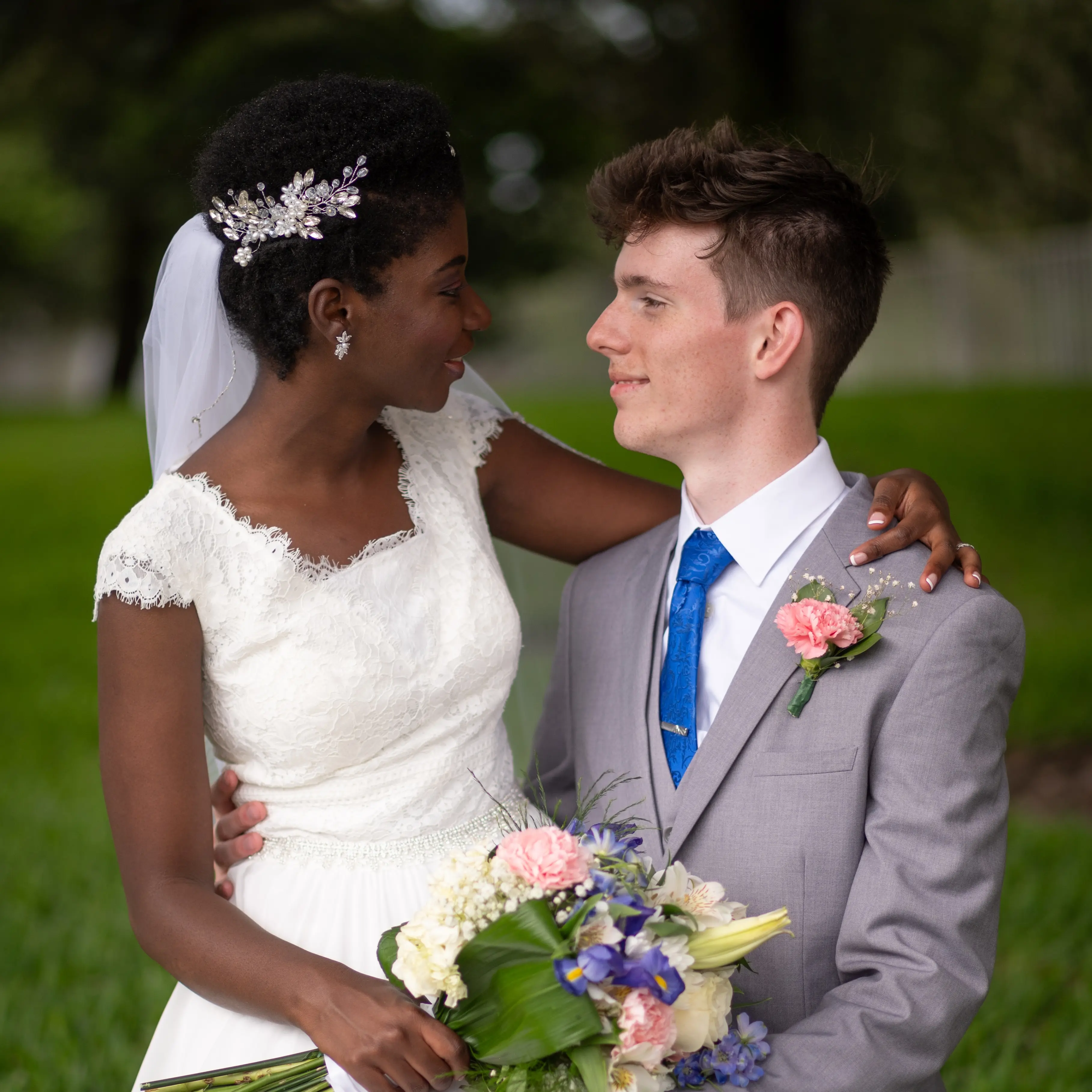 Braden and his wife on their wedding day